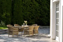 "Амароне" обеденная группа из искусственного ротанга на 6 персон, цвет соломенный