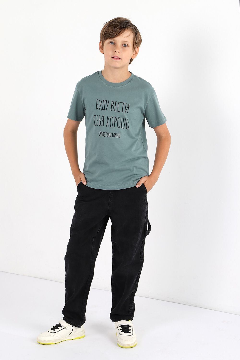 Фуфайка (футболка) для мальчика Кэш-2 Виотекс СВЕТЛЫЙ ХАКИ