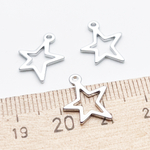 Подвеска Звезда, цвет серебро, размер 15*11 мм, цена за 1 шт