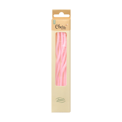 Свечи Спирали Люкс, Розовый, 0,4*13 + 3 см, 6 шт. с держат.,