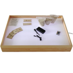 Планшет для рисования песком из массива дерева с цветной подсветкой, набором инструментов, песком и крышкой