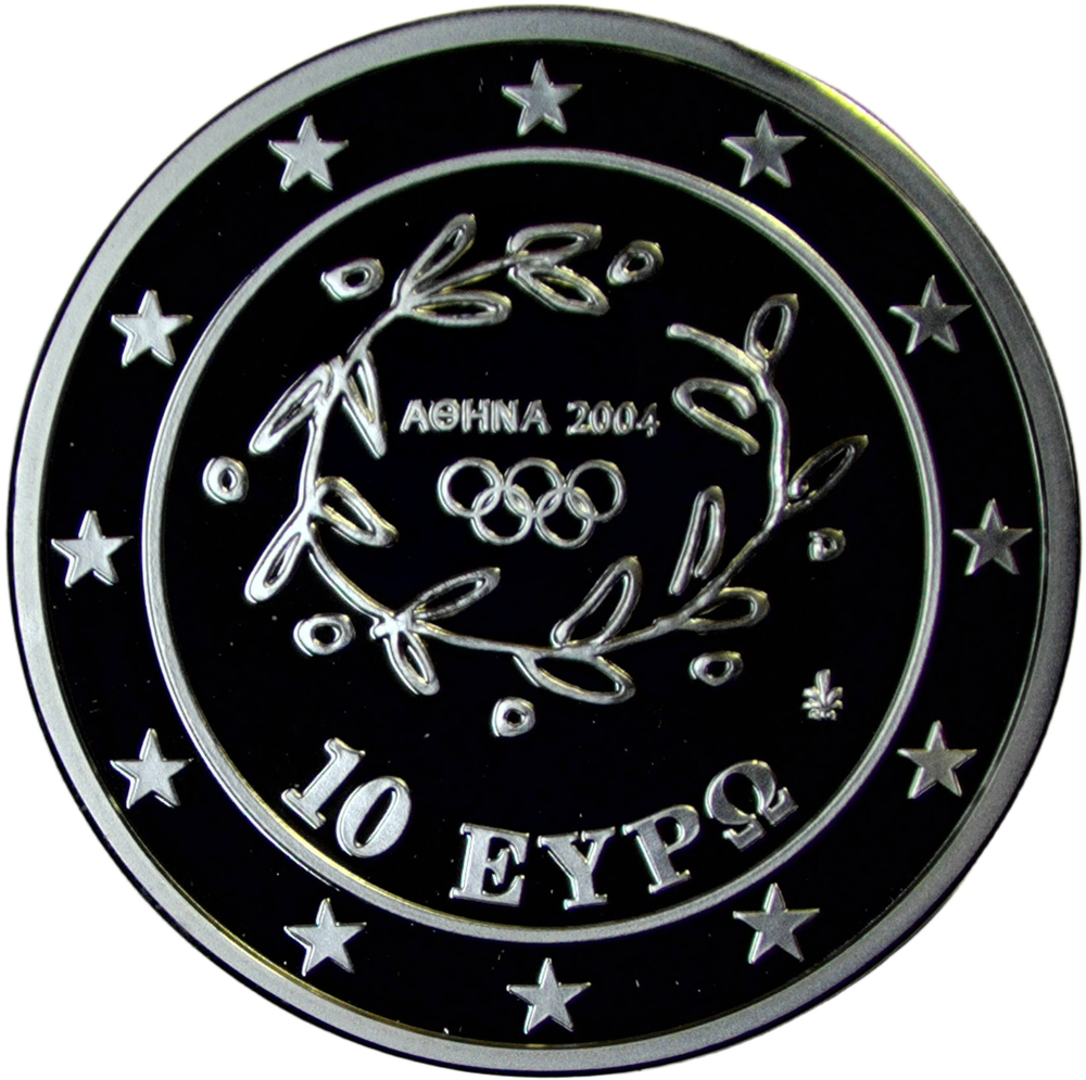 Греция 10 евро 2004 "XXVIII летние Олимпийские Игры, Афины 2004 - Футбол" (Proof)