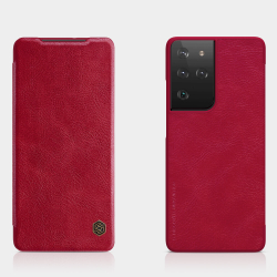 Кожаный чехол-книжка Nillkin Leather Qin для Samsung Galaxy S21 Ultra