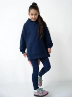 Костюм для девочки, толстовка и леггинсы, синий