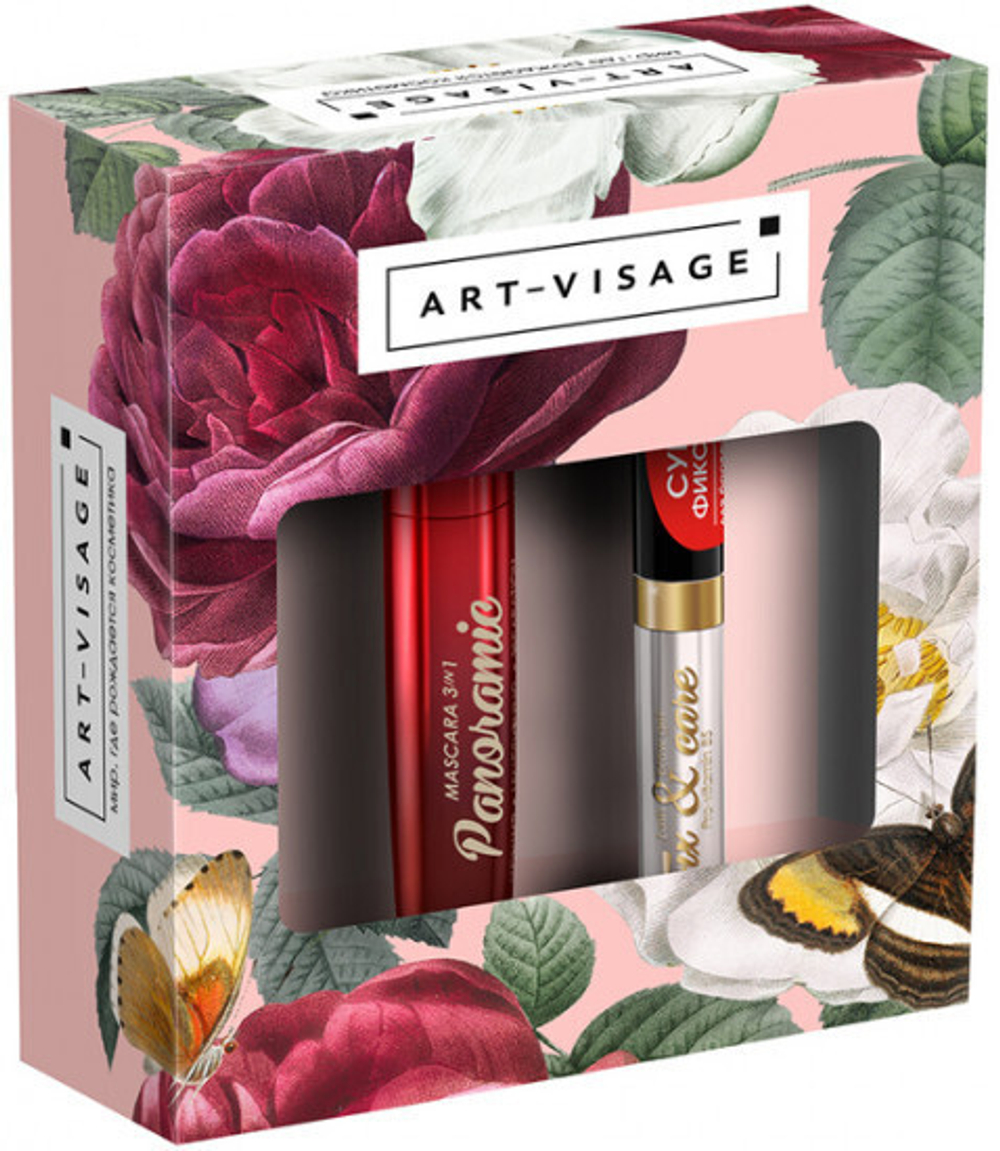 Art-Visage Panoramic & Fix care подарочный набор ( тушь для ресниц, гель для бровей)