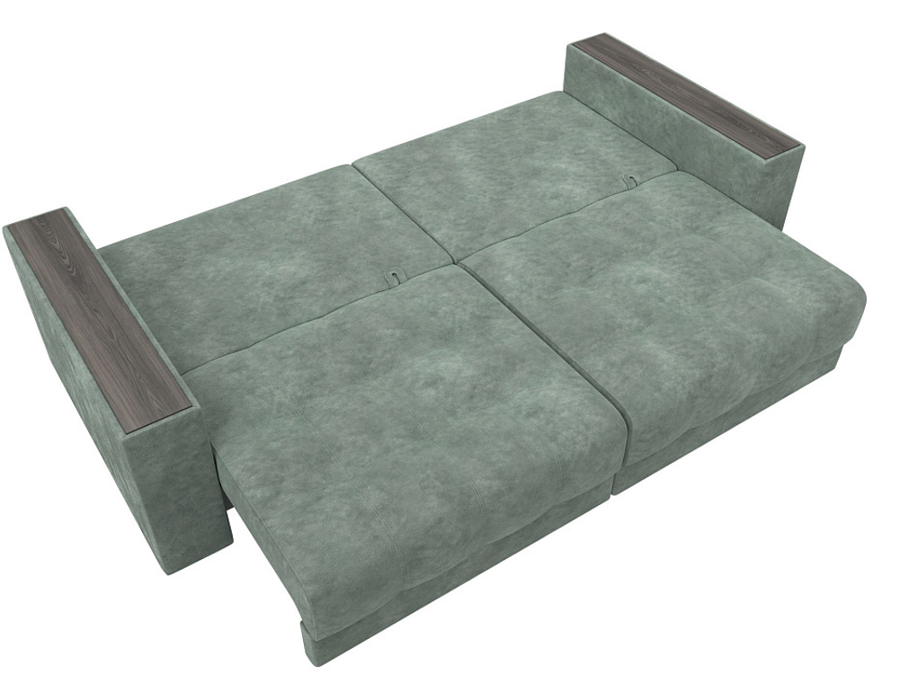 Диван прямой с декором Лига-049 НПБ, BRUT 08 ВЕЛЮР зеленый