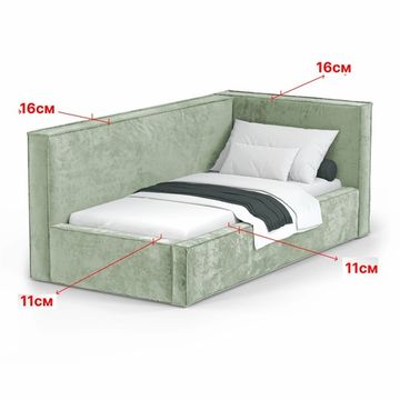 Кровать Bever ПРАВАЯ 90 с ортопедическим основанием без ПМ Nebby 029