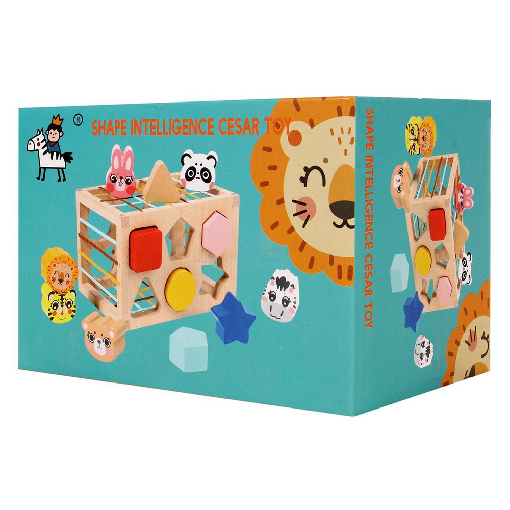 Развивающая игрушка деревянная Сортер кубик, коробка C-41818