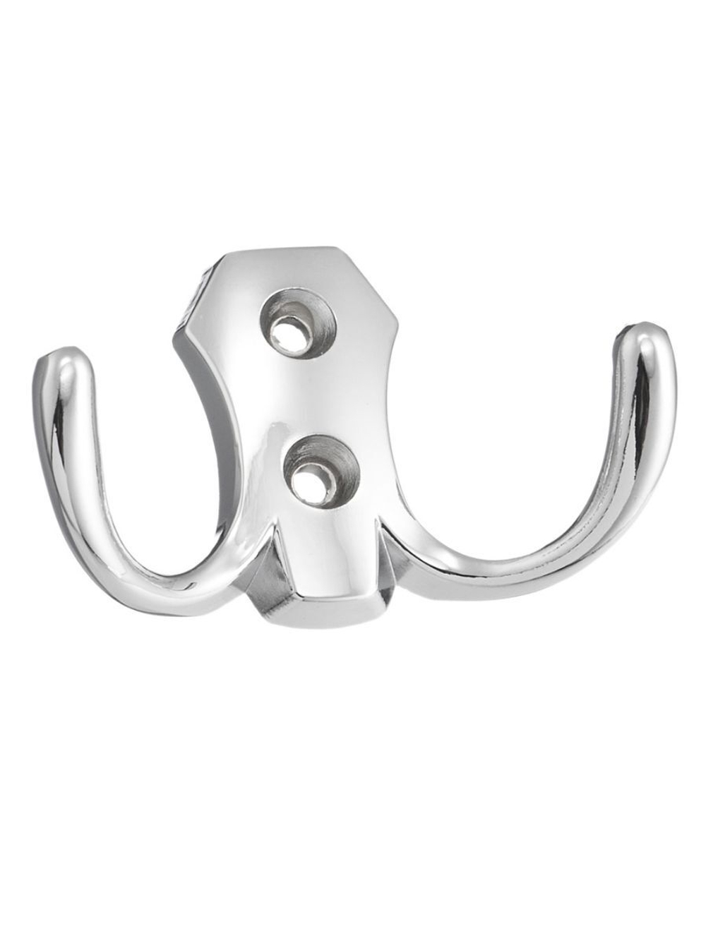 Крючок мебельный двухрожковый, матовый никель, KR 0020 SN
