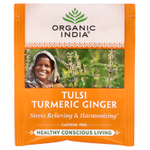Organic India, чай тулси с куркумой и имбирем, без кофеина, 18 пакетиков для заваривания, 34,2 г (1,2 унции)