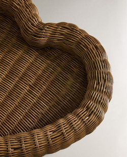 ZARA HOME НОВОГОДНИЙ ПОДНОС ИЗ РОТАНГА В ФОРМЕ СЕРДЕЧКА, КОРИЧНЕВЫЙ