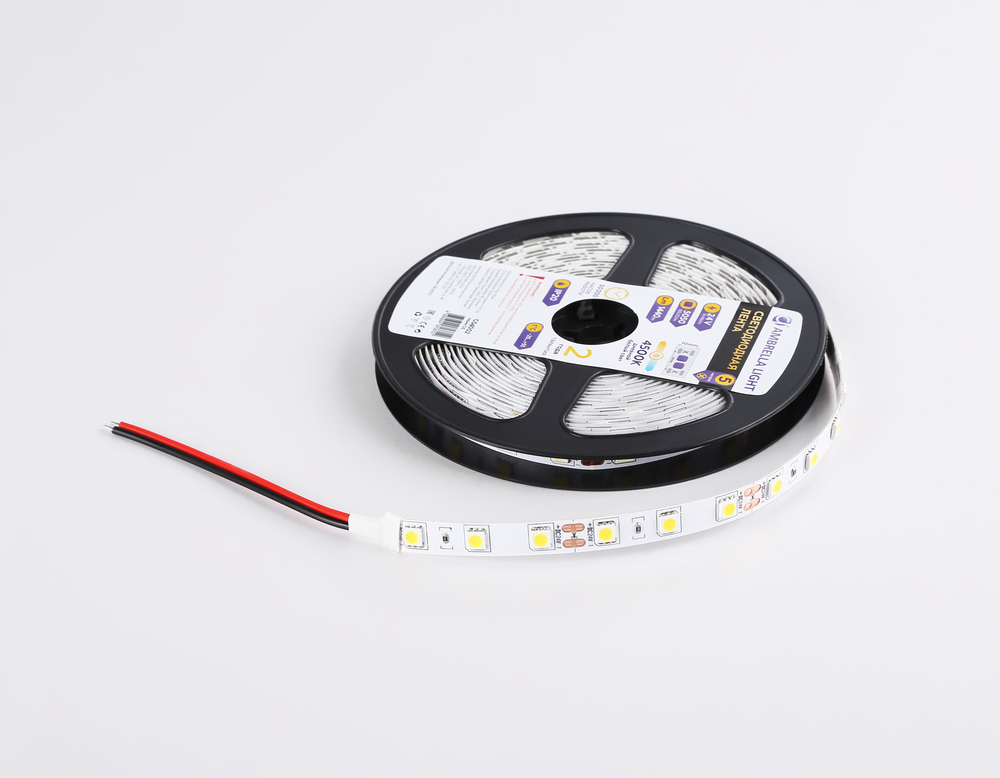 GS4002 5050 60Led/ 14.4W m/ 24V IP20 4500K/ 5000*10*1.87mm (2 конт.)