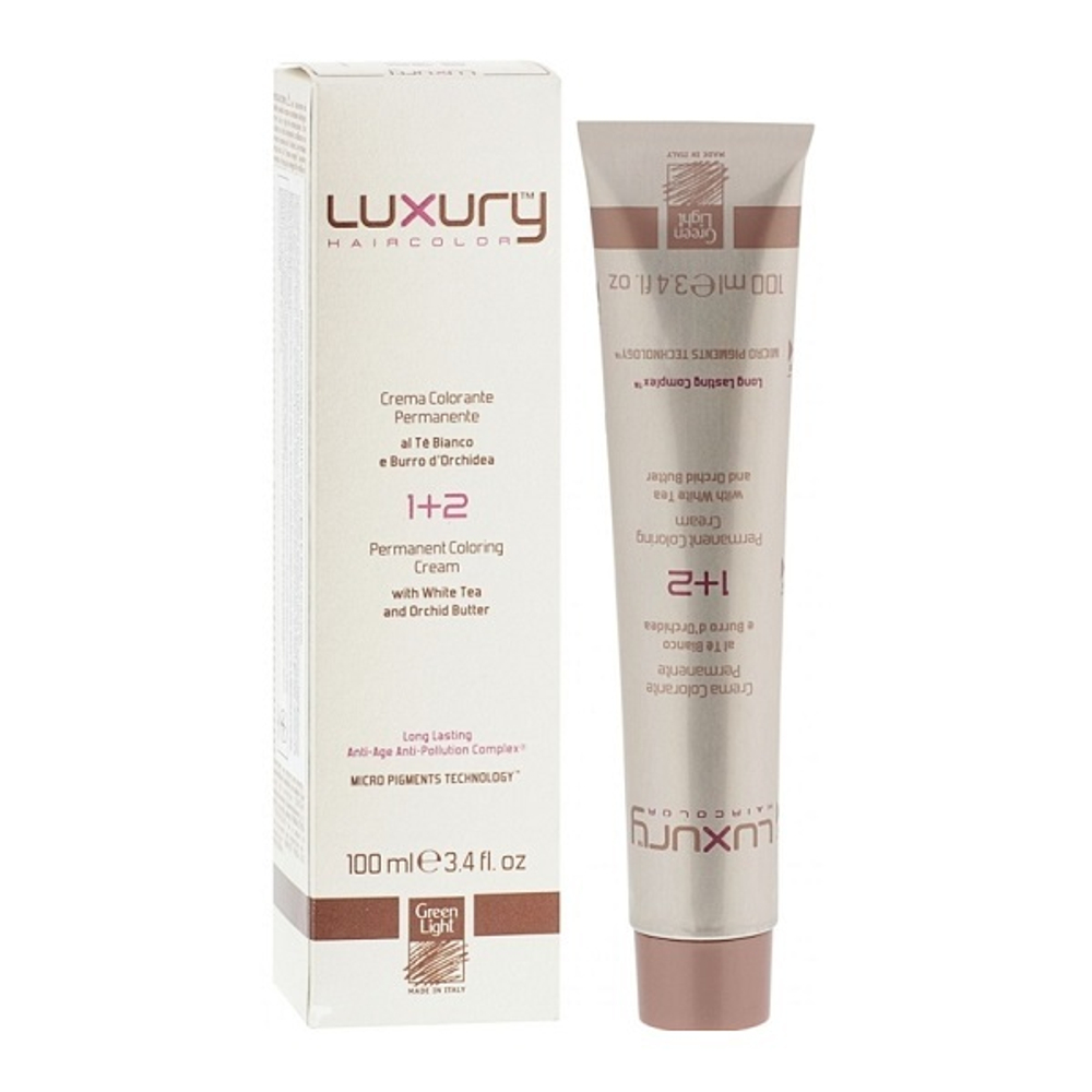 Стойкая крем-краска для волос Оттенок 4.35 Экстра темное какао Green Light Luxury Hair Color Permanent Coloring Cream Extra Dark Cocoa 100мл