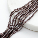 Фианит (кубический цирконий), цвет шоколадный, размер 2 мм, цена за нить около 195 шт (38 см)
