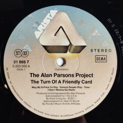 Винтажная виниловая пластинка LP The Alan Parsons Project The Turn Of A Friendly Card (Germany 1981) (Club Edition)