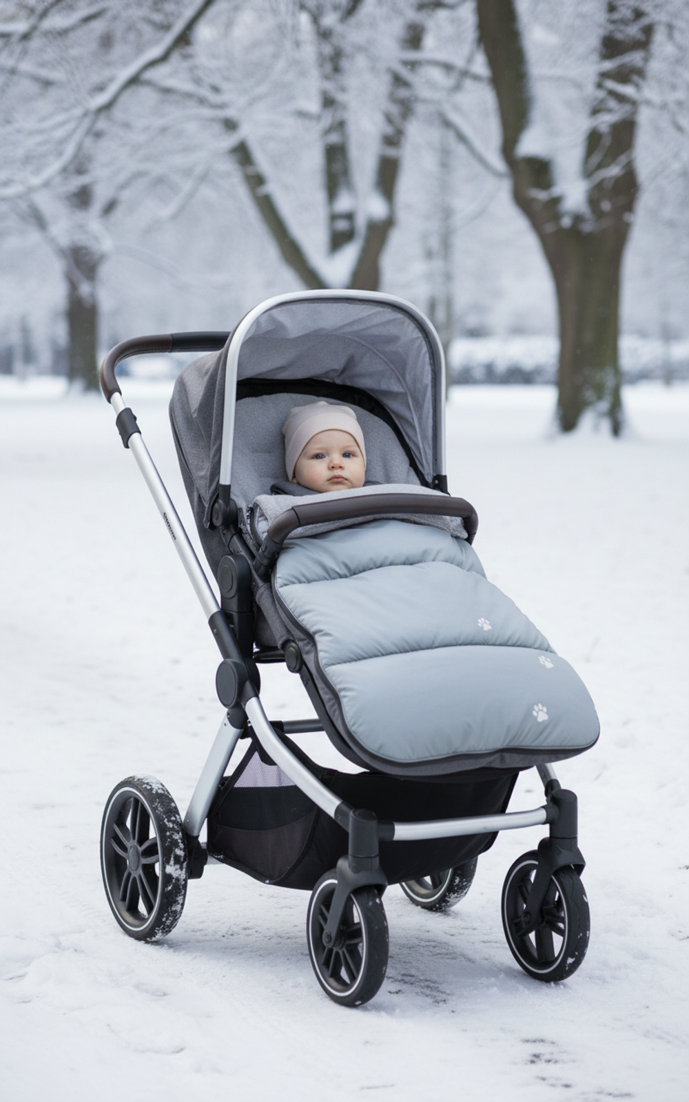 Конверт в коляску зимний Лапки