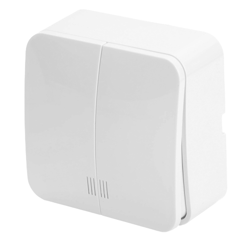 Выключатель открытой установки 2-клавишный с индикатором, STEKKER, 250В, 10А, IP20, серия София, белый, MSW10-21-01 49290