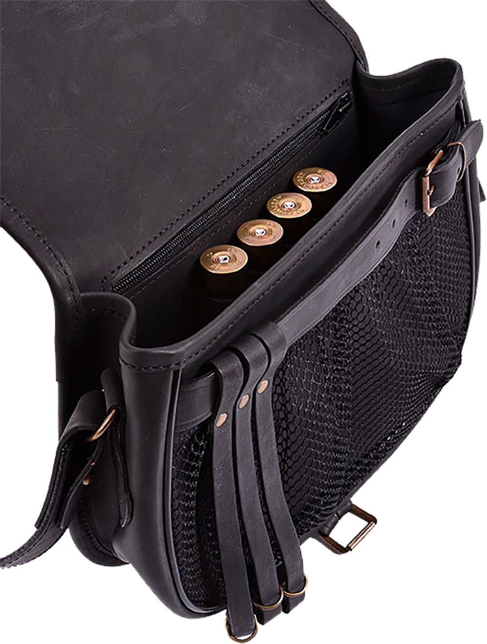 Ягдташ малый (черный, кожа)