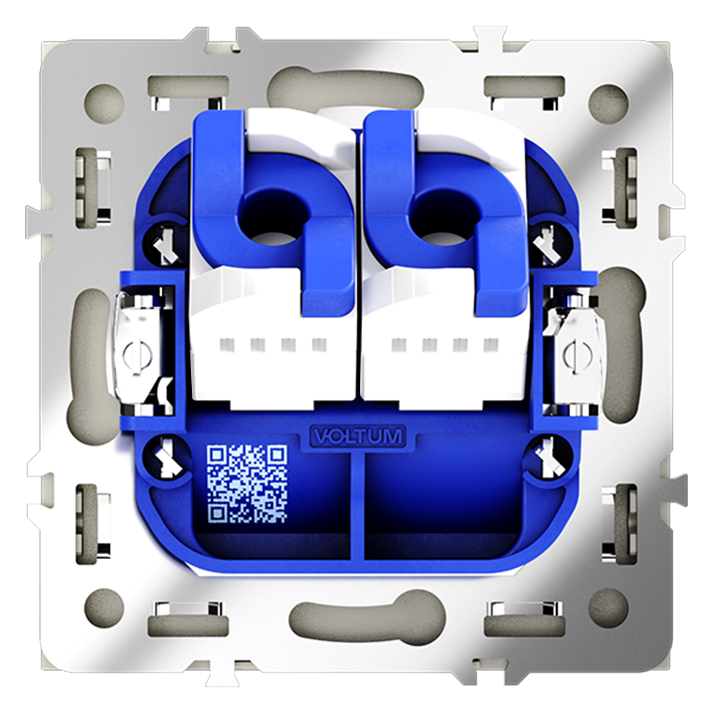 Розетка компьютерная встраиваемая двойная RJ45+RJ45 кат.6, (сталь) Voltum S70 VLS060205