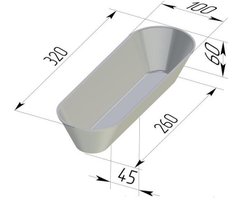 Форма для выпечки хлеба овальная 320х100х60 мм