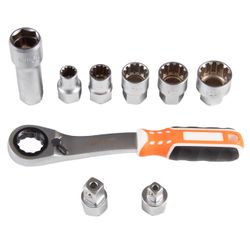 AFFIX (AF01917C) Набор торцевых головок с принадлежностями HEX 19 мм, 10-24 мм, 17 предметов