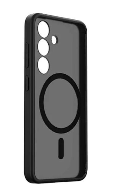 Чехол-накладка Wiwu MagSafe для Samsung Galaxy S24+ пластиковый прозрачно-черный (черная рамка)