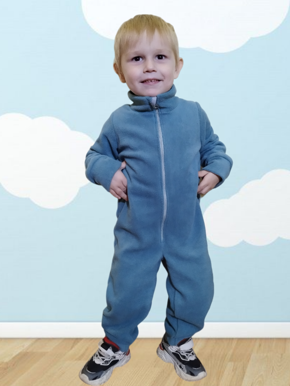 1141 Комбинезон детский флис джинс (60-116)
