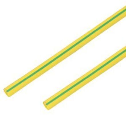 Трубка термоусаживаемая ТУТ 10,0/5,0мм, желто-зеленая, упаковка 50 шт. по 1м, PROconnect