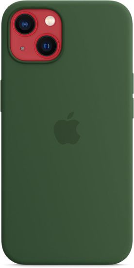 Чехол Apple Silicone Case with MagSafe for iPhone 13, «зелёный клевер»