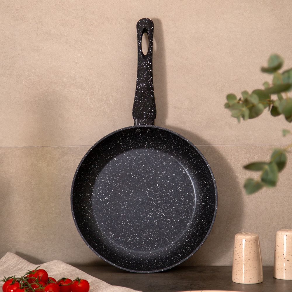 СКОВОРОДА AGNESS С АНТИПРИГАРНЫМ ПОКРЫТИЕМ "BLACK MARBLE", 24Х4,8СМ