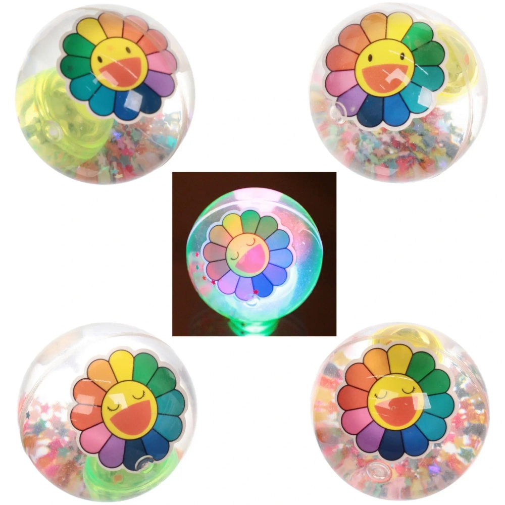 Мяч 6,5 см «Радужный цветочек» (попрыгун с водой и подсветкой) СТИКЕР НА ВЛОЖЕНИЕ