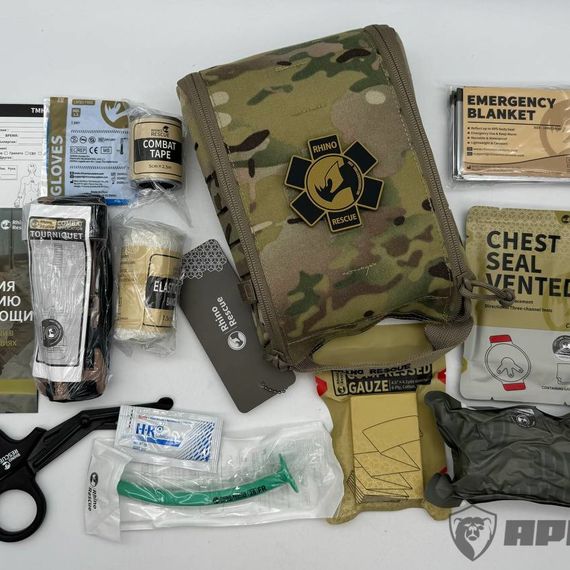 Тактическая аптечка “RHINO RESCUE” IFAK 002М 12 в 1, мультикам