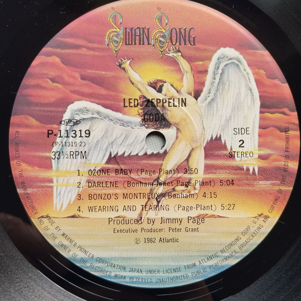 Винтажная виниловая пластинка LP Led Zeppelin Coda (Japan 1982) (No Obi) Poor Tom