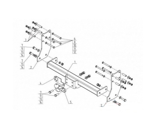 Фаркоп на FORD TRANSIT ШАССИ (2000-2014) (без электрики, паспорт/сертификат в комплекте) Автос.FD 34