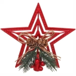 Звезда на ёлку «Волшебство ночи» шишки 14,5*14,5 см, Красный