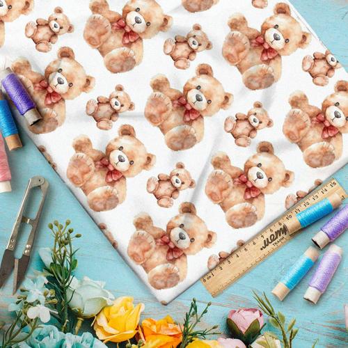 Ткань Барби игрушечные медведи с бантами
