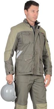 Куртка "Сириус-Вест-Ворк" (т.оливковый/с.оливковый) удл.