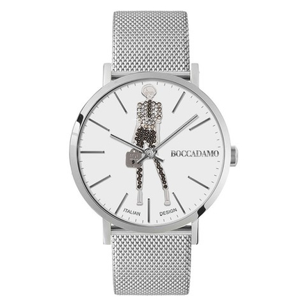 Часы Boccadamo Mya Silver Girl MY003A BW/S  с минеральным стеклом, кристаллами Swarovski