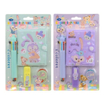 Канцелярский набор Basir с цветным текстовыделителем, 8-ми цветной ручкой, скотчем и блокнотом, серия "Зайчата", ассорти, 19.7*11 см