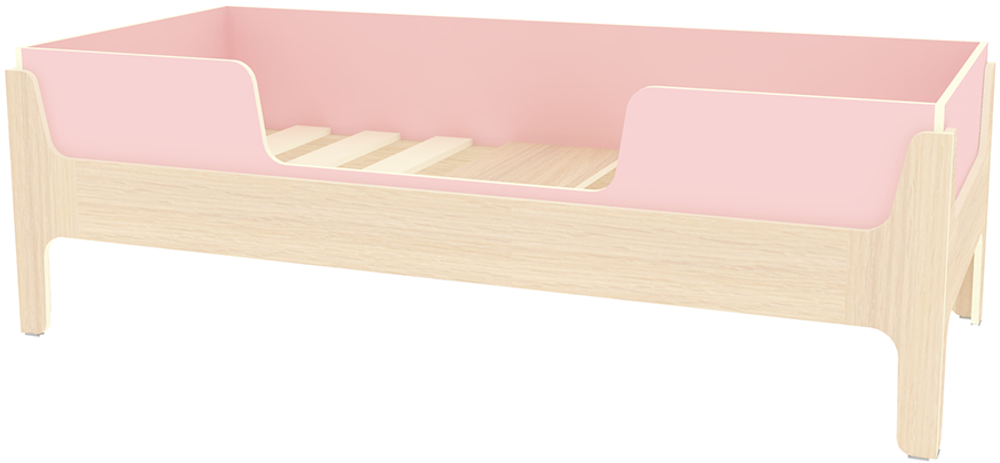 Кровать односпальная КарИВи Лотос  Дуб Молочный Розовый