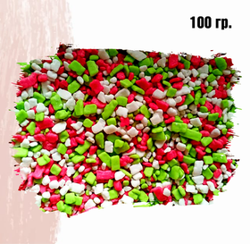 Глазурь кондитерская "крошка" красно-зелено-белая 100 гр.