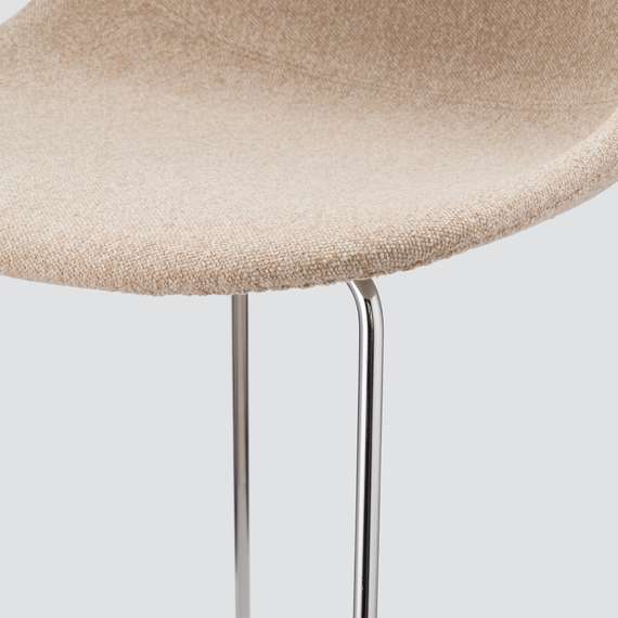 Барный стул Vid Soft 75 см, бежевый, ножки хром