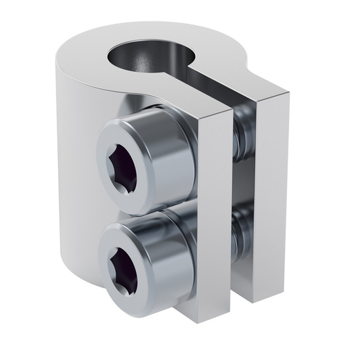 4000 Series Clamping Shaft Coupler (8mm Round Bore to 0.250" Round Bore)