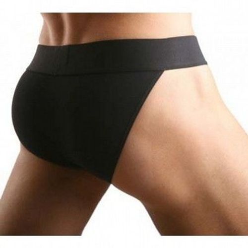 Мужские трусы танга черные с черной резинкой HOM Night Therapy Tanga Brief Black