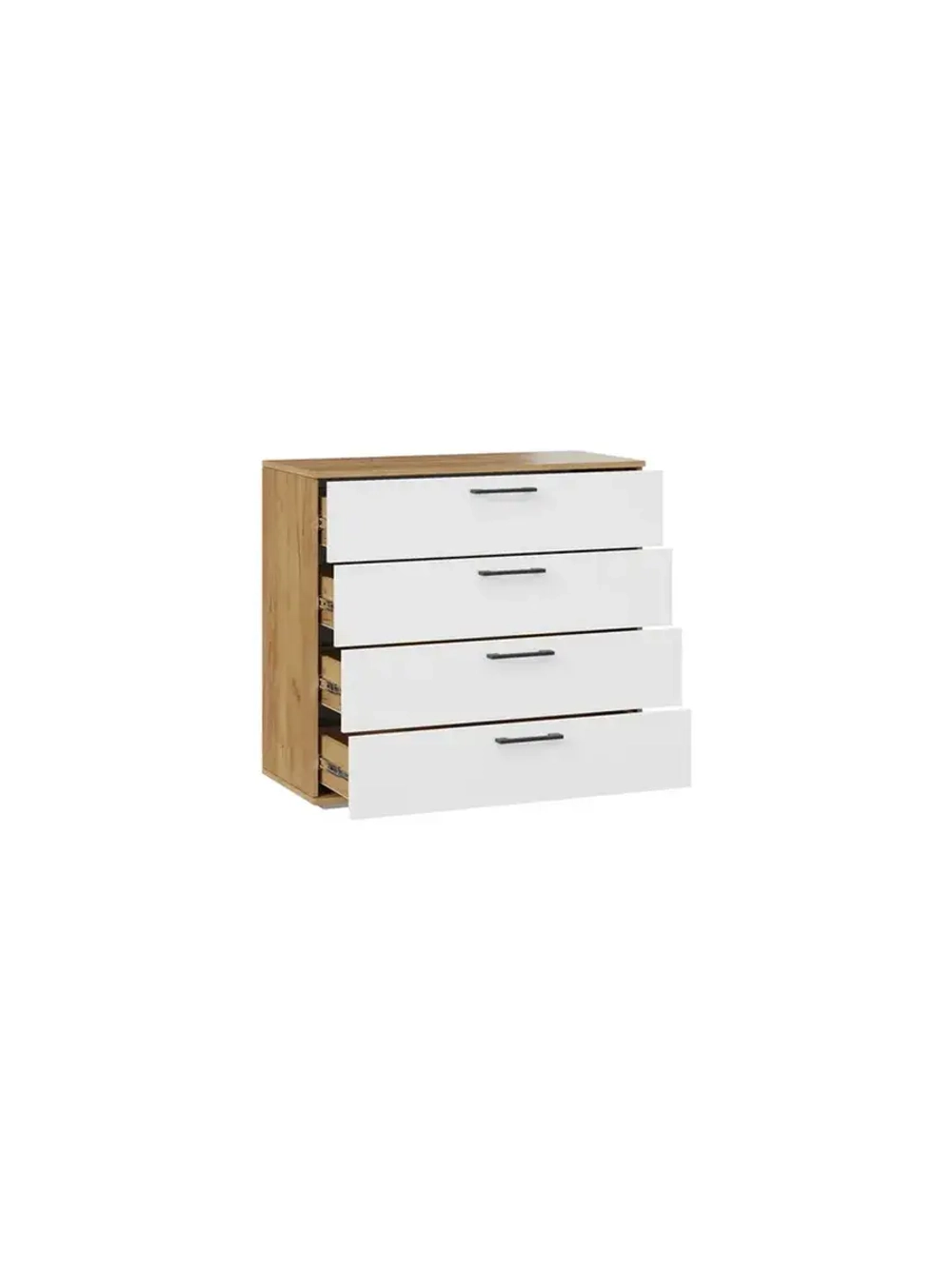 Комод для одежды Дуб Крафт золотой, Белый 92х41х84 см