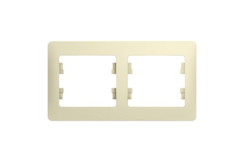 Рамка 2-ая Schneider Glossa горизонтальная бежевая