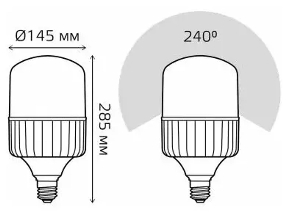 Лампа Gauss LED Elementary T160 100W E40  9500lm 4000K 63420