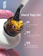 BSG Завершающий топ для ногтей Hard Top UV жесткий, с УФ-фильтром, без липкого слоя (20 мл)