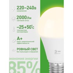 Лампа светодиодная ЭРА GREEN LINE LED A60-20W-830-E27 GL 20Вт груша теплый свет E27 | Лампы cветодиодные Груша (A)