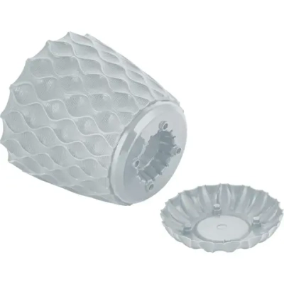 Горшок для цветов пластиковый 1,4л d-14,5см «Wave» с дренажной сеткой и съемным поддоном, утренний туман